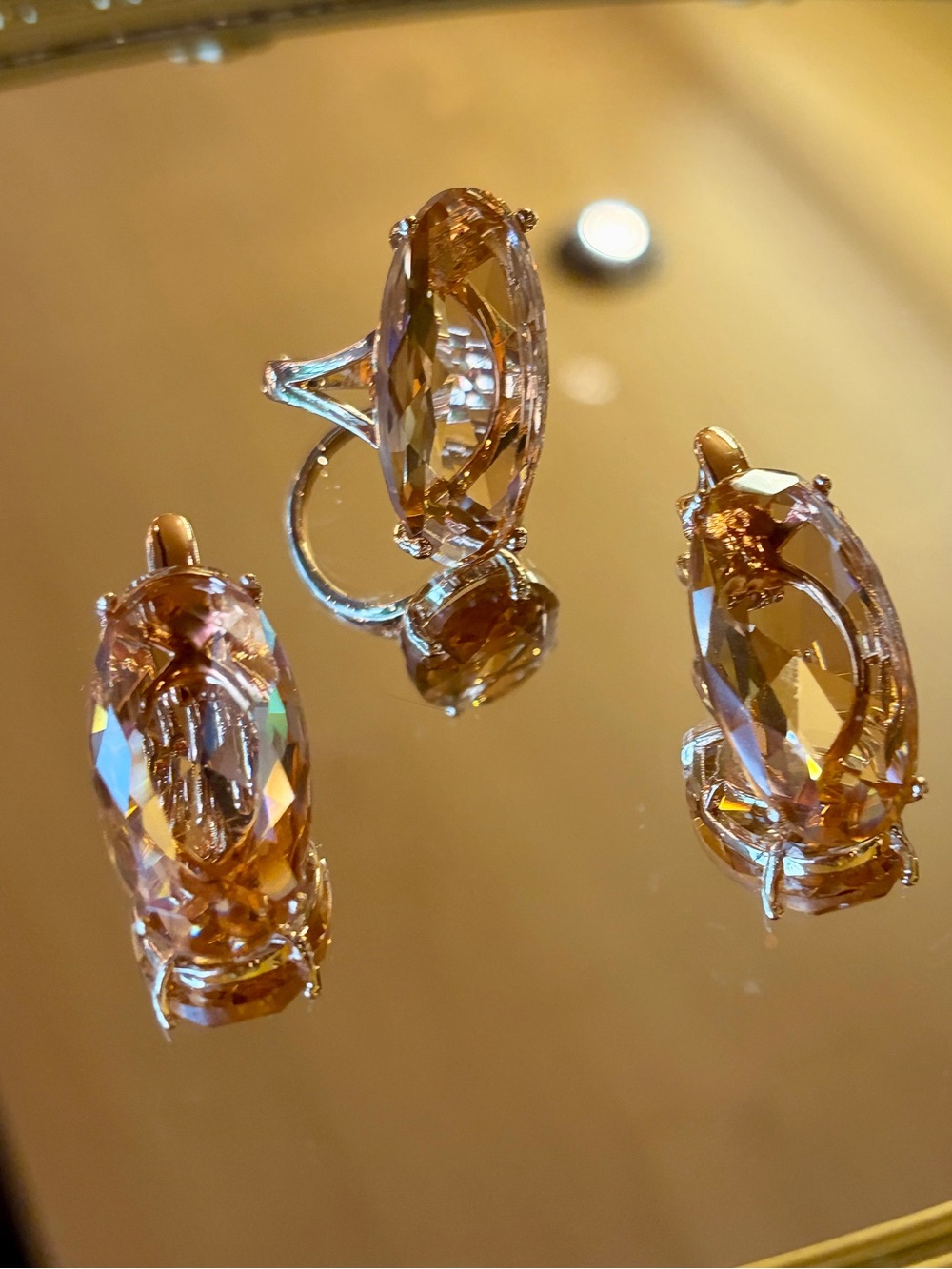 New Rose Gold Plated Luxury Cocktail Party Jewelry Set S925 Earring